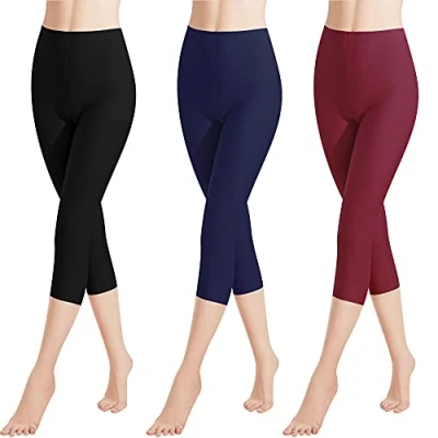 Afbeelding van Libella 4161 VA Dameslegging, 3/4 broek van katoen, capribroek met hoge taille, kleurrijk, slim fit, fitnessbroek, meerkleurig