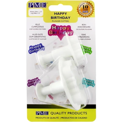 Afbeelding van PME Happy Birthday Plunger Cutter Set/2