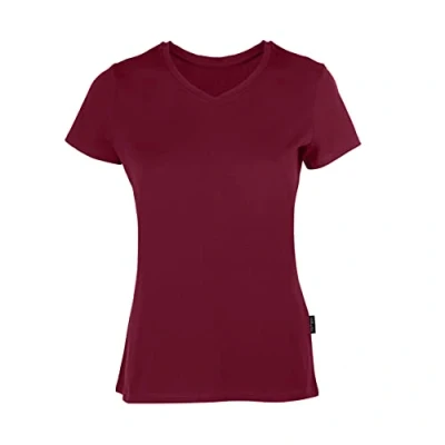 Afbeelding van Damesshirt &#039;Luxury V Neck Tee&#039; met korte mouwen Bordeaux M