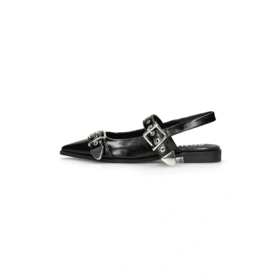 Afbeelding van Posh by Poelman Julia Slingback ballerina ́s, Dames, Maat: 37, Black Imitatieleer/ textiel