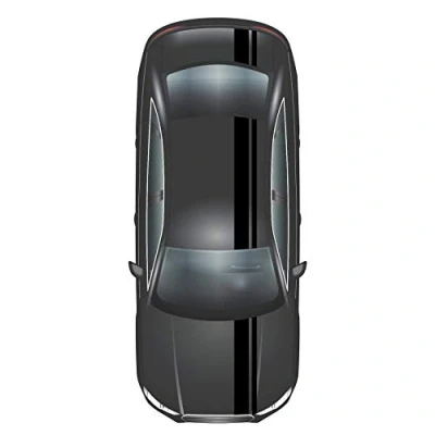 Afbeelding van Finest Folia Racestrepen, racing strepen, 5 m x 15 cm en 10 rallystrepen, viper strepen voor voertuigen, auto accessoires, tuning strips motorkap, dak, achterzijde (zwart glans)