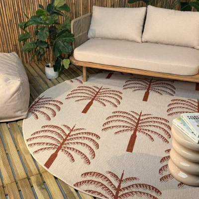 Afbeelding van Rond buitenkleed Oase roest Interieur05 200 Ø (L)