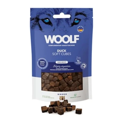 Afbeelding van Woolf Duck Soft Cubes Dog Treats 100g, Single Packet.