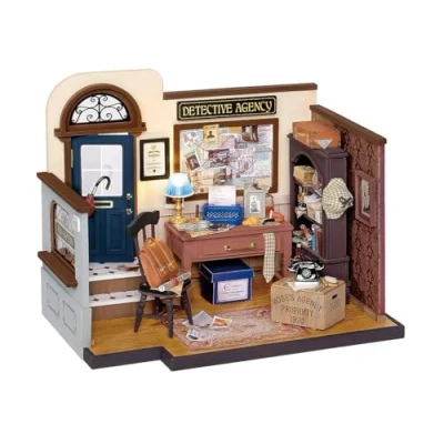 Afbeelding van Robotime Mose&#039;s Detective Agency DG157 DIY miniatuurhuisje Miniatuur Poppenhuis Knutselen