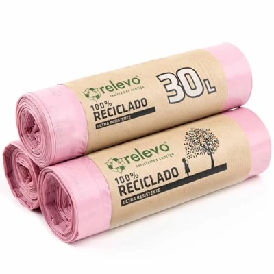 Afbeelding van Relevo 100% gerecyclede geur vuilniszak, extra sterk, 30 L, 45 zakken