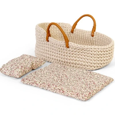 Afbeelding van byASTRUP Gebreide Poppenreiswieg 35 cm