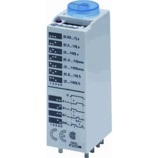 Afbeelding van Finder miniatuur tijdrelais 2 wisselcontacten 10 a 250vac multifunctie 24vac dc insteekbaar in voeten 94 02 03 04 82 3 84 85 0 024 0000