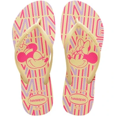 Afbeelding van Havaianas Slim Disney stijlvolle comfortabele teenslippers, licht en stijlvol, designs, dunne bandjes antislipzool, dames, Boterroom, 33/34 EU