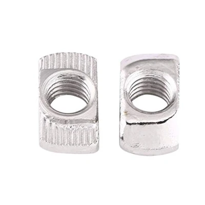 Afbeelding van 50 stuks T moer hamer kop moeren, M6 verzinkt zilver koolstofstaal bevestiging aluminium profiel extrusiesleuf Europese norm (EU30 x 16,5 8)