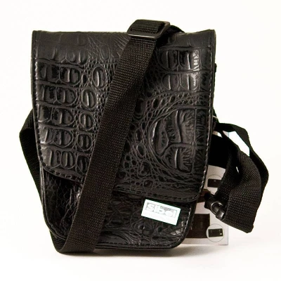 Afbeelding van Trio Zwarte Holster In Matte Kroko Vr 3 Scharen Sibel
