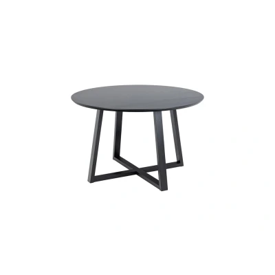 Afbeelding van Eettafel Herslev ø120 cm in zwart eiken met kruispoot