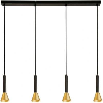 Afbeelding van Searchlight Signal Hanglamp 4 lichts Zwart/Goud