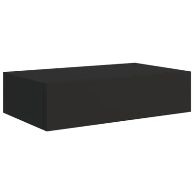 Afbeelding van Wandschap met lade 40x23,5x10 cm MDF zwart