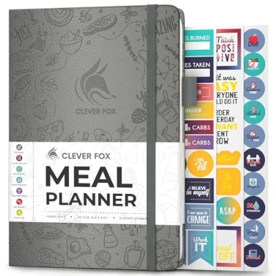 Afbeelding van Clever Fox wekelijkse maaltijdplanner en dagelijkse maaltijdbereiding dagboek met boodschappen boodschappenlijsten voor menuplanning, gezond dieet gewichtsverlies tracking, gaat 1