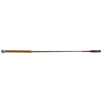 Afbeelding van Covalliero Kerbl springzweep cognac, 65 cm met lederen handvat, mepper