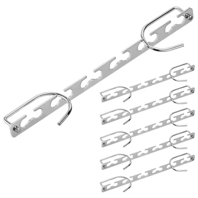 Afbeelding van H&amp;S 6x ruimtebesparende kledinghangers van metaal Meervoudige kleerhangers 6 in 1 kledinghanger Ook voor rok of broekhanger Kast organizer