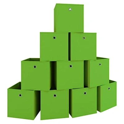 Afbeelding van VCM Set van 10 vouwbare box stoffen vouwen plank opslag boxen