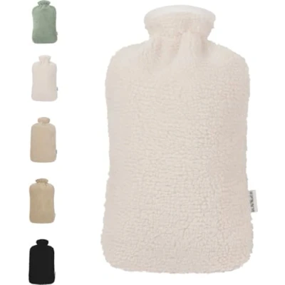 Afbeelding van Ølav North XL Kruik met Teddy hoes Tot 8 uur warmte Heerlijk zacht Warmwaterkruik 3 liter Wit Cadeau voor vrouw &amp; man