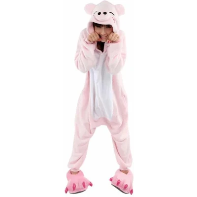 Afbeelding van Biggetje Onesie Verkleedkleding Volwassenen &amp; Kinderen S (145 159 cm)