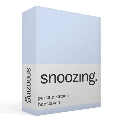 Afbeelding van Snoozing Hoeslaken Tweepersoons 150x200 cm Percale katoen Hemel