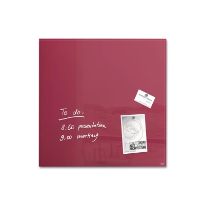 Afbeelding van Glasmagneetbord Sigel Artverum 480x480x15mm bessenrood