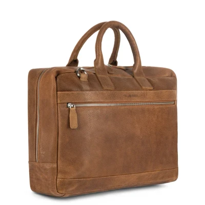 Afbeelding van Plevier Kentron laptoptas 17.3 inch cognac.