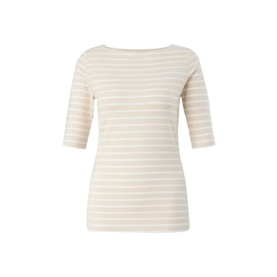 Afbeelding van comma Tshirt print, Dames, Maat: 36, Beige
