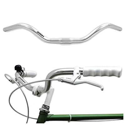 Afbeelding van Ergonomisch Fietsstuur voor Dames &amp; Herenfietsen van Zilver Aluminium Retro Opzetstuur Stadsfiets Omafiets Damesfiets Herenfiets Cruiser Stuurbeugel Stadsfietsstuur Breed Vlinderstuur