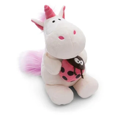 Afbeelding van NICI knuffel Eenhoorn Theodor met Lieveheersbeestje 45cm wit Zacht speelgoed gemaakt van pluche, schattig pluchen knuffeldier om mee te knuffelen en spelen, voor kinderen volwassenen 61389