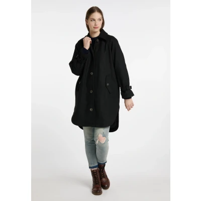 Afbeelding van Overgangsjas gemaakt van wolmix DREIMASTER XXL / Zwart 70% Polyester 18% Wol 10% Polyacryl 2% Viscose