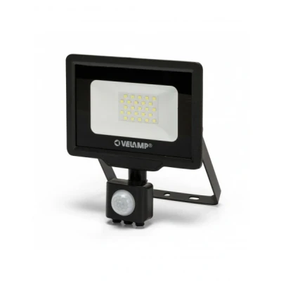 Afbeelding van Velamp PADLIGHT5, SMD 20W IP44 LED spot, zwart, 6500K. Met IR sensor