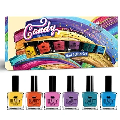 Afbeelding van Set Nagellak &quot;Regenboog&quot; 6 Levendige Kleuren, Glanzende Afwerking, Flesjes van 10 ml, Kwaliteitsvakmanschap