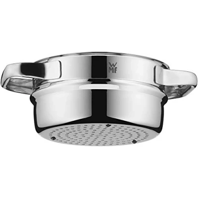 Afbeelding van WMF Compact Cuisine Groente /aardappelstamper, 16,5 cm, stoompan, inzetstuk voor pot, stoominzet Cromargan roestvrij staal, vaatwasmachinebestendig