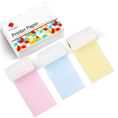 Afbeelding van Phomemo M02/M02Pro/M02S/M03/M03AS/M04S/M04AS Papier, Geel/Roze/Blauw, 3 Rollen
