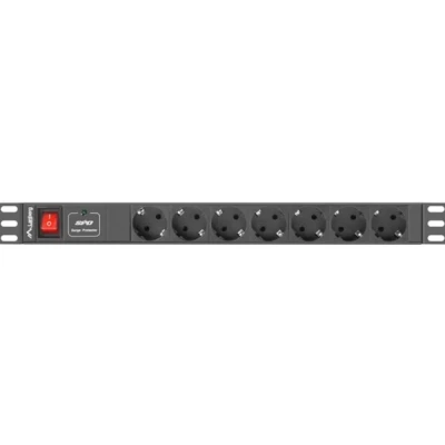 Afbeelding van Lanberg PDU 07F 0200 IEC BK energiedistributie 7 AC uitgang(en) 1U Zwart