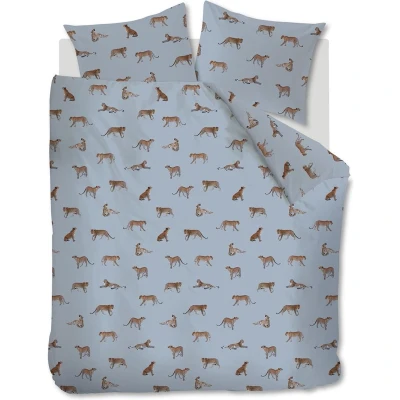 Afbeelding van Dekbedovertrek Ambiante Leoparty Blue Satijn 200 x / 220 cm 2 Persoons