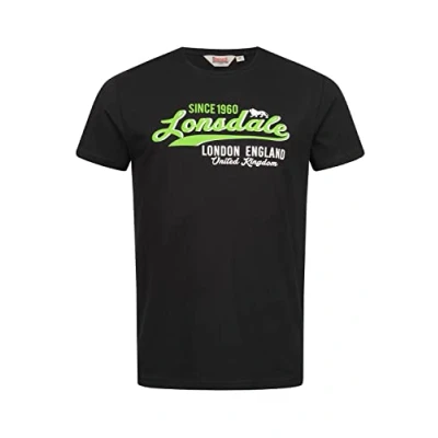 Afbeelding van Lonsdale Men&#039;s CROXTON T shirt, zwart/neon groen, S