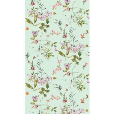 Afbeelding van Livingwalls Fotobehang bloemen in blauw, groen, roze hoogwaardig vliesbehang 398811 met motief op 3,71 m x 2,80 Made Germany