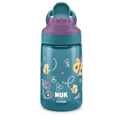 Afbeelding van NUK By Contigo Easy Sip Cup Drinkfles voor kinderen (vanaf 4 jaar), lekvrij, gemaakt van duurzaam Tritan, BPA vrij, vaatwasmachinebestendig, 420 ml, naturel