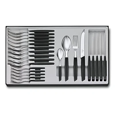 Afbeelding van Victorinox Swiss Modern bestekset 24 delig zwart