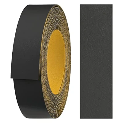 Afbeelding van haggiy melamine kantenband zelfklevend 18 mm x 5 m I meubelrandband veilige grip zonder strijken fineer voor planken/houten panele (antraciet)