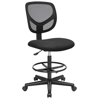 Afbeelding van SONGMICS Bureaustoel, ergonomische werkkruk, zithoogte 55 75 cm, hoge werkstoel met verstelbare voetsteun, belastbaar tot 120 kg, zwart OBN15BK