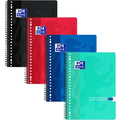 Afbeelding van Collegeblok Oxford School A4 23 gaats ruit 10mm 80vel assorti 1 stuk 10 stuks