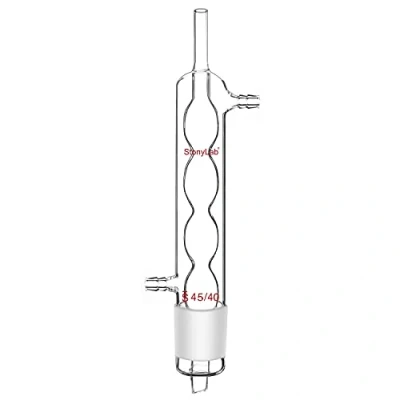 Afbeelding van stonylab Allihn Condensor Reflux voor Soxhlet Extractor, Borosilicaatglas met 45/40 Gewricht 250 mm Mantellengte Lab Glazen