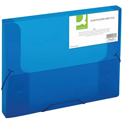 Afbeelding van Q Connect Elastische map 25mm A4 Blauw (geschikt voor zowel als Foolscap documenten) KF02307