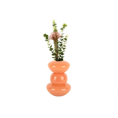 Afbeelding van Present Time Vaas Bubbles Glass Medium Zachtoranje