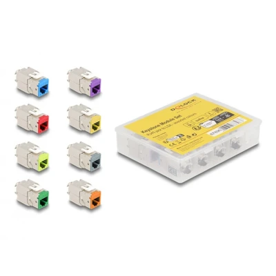 Afbeelding van Delock Keystone Modul RJ45 Buchse zu LSA Cat.6A werkzeugfrei farbig Se