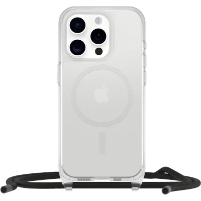 Afbeelding van OtterBox React Necklace hoesje met MagSafe voor iPhone 15 Pro Max, beschermhoes verstelbare en afneembare kettingriem, getest volgens militaire standaard, Transparent, Zonder Verpakking