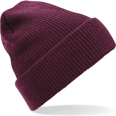 Afbeelding van Gebreide Heritage Beanie wintermuts in het bordeaux rood voor volwassenen Damesmutsen / herenmutsen 100% polyacryl