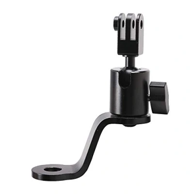 Afbeelding van SUREWO Aluminium Motorfiets Achteruitkijkspiegel Mount Beugel Houder Compatibel met GoPro Hero 12/11/10/9/8/7/6 (2018)/5 Zwart APEMAN AKASO TENKER Campark DJI Osmo Action 3 en meer